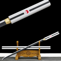 LGSJXDJ 40in Anime Cosplay Sasuke Sword ﻿Hand Forged high Manganese Steel Swords Real Weapons (White)