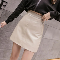 2024 Women's High Waist Chic PU A-Line Skirt