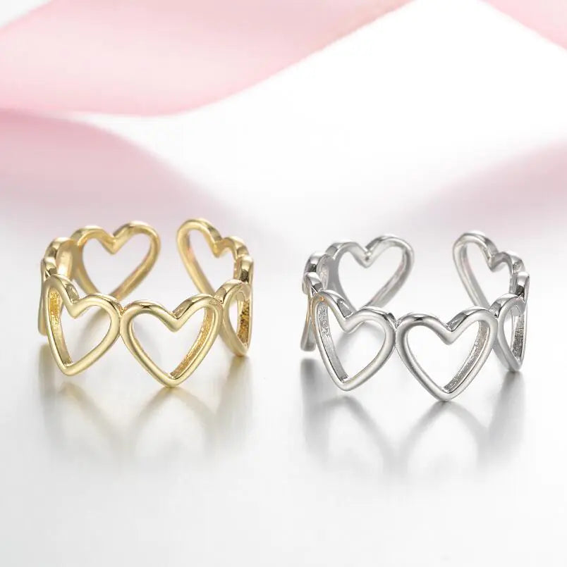 Minimalist Heart Cutout Ring for Women - Trendy Retro