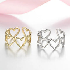 Minimalist Heart Cutout Ring for Women - Trendy Retro