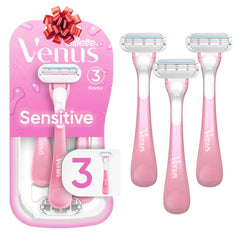Gillette Venus Sensitive Womens Disposable Razors - Single Package of 3 Razors