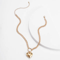 Trendy Minimalist Heart Pendant Necklace for Women