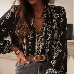 Elegant Printed Shirts for Women - Flowy Bohemian Shirts.