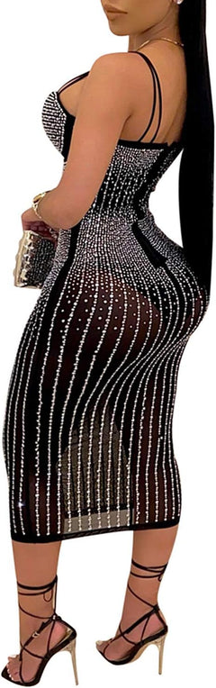Women Long Sleeve Birthday Dresses Sexy Hot Diamond Process Sexy Dress Party Club Night Dress….
