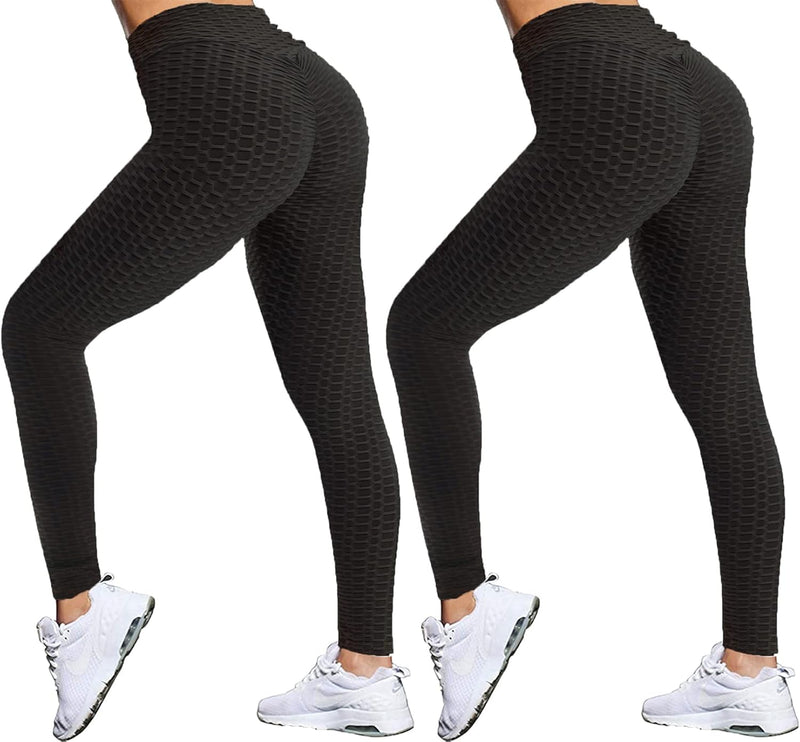 Booty Scrunch Leggings TIK Tok Leggings for Women Workout Yoga Pants High Waisted Tummy Control Butt Lift Tights 2 Pack