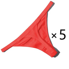 5 Pcs/Lot Sexy Women Cotton G String Thongs Low Waist Seamless Female Underpants Solid Color High Elasticity Underwear Lingere