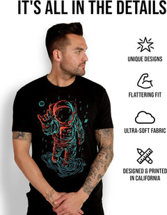 Push through Mens Graphic Tee - Cool Novelty Design Crewneck T Shirts for Guys (Navy, 3X-Large).