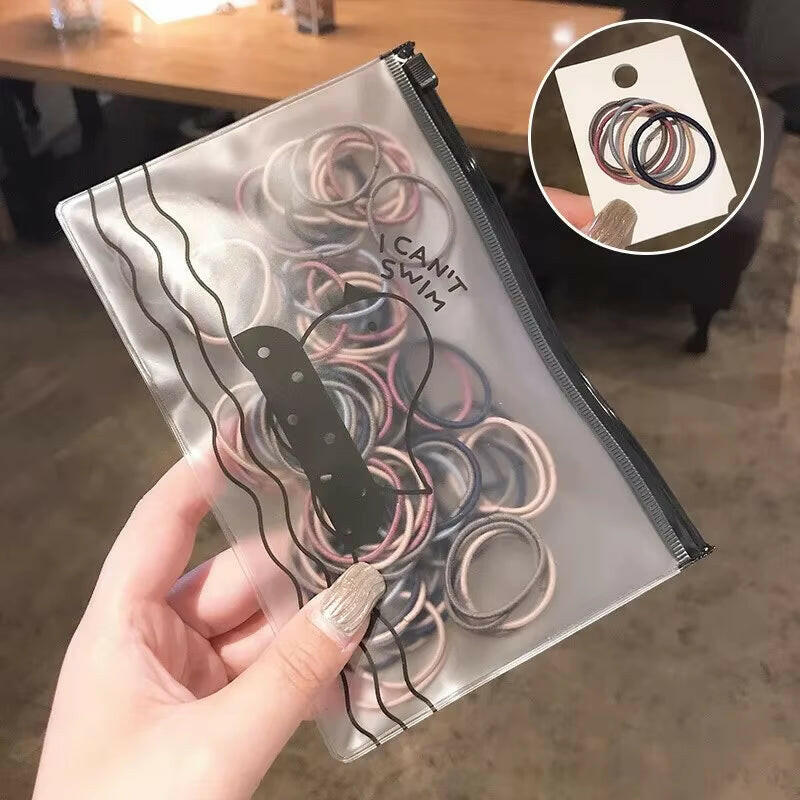 100Pcs/Set Girls Elastic Hair Bands Girls Hair Accessories 2.5Cm Colorful Rubber Band Children Ponytail Holder Kids Hair Ties.