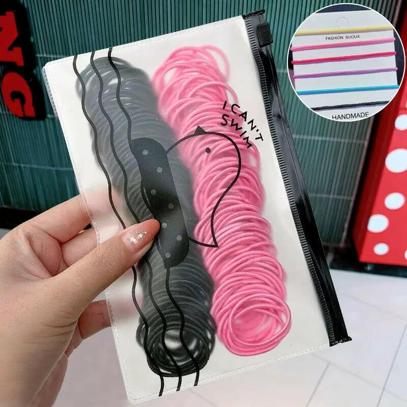 100Pcs/Set Girls Elastic Hair Bands Girls Hair Accessories 2.5Cm Colorful Rubber Band Children Ponytail Holder Kids Hair Ties.