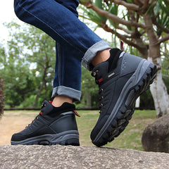 Mens Waterproof Hiking Boot Outdoor Anti-Slip Shoes, Black 11.5