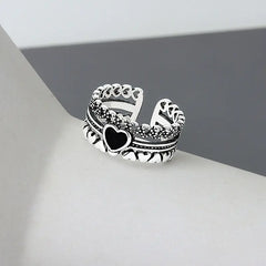 Minimalist Heart Cutout Ring for Women - Trendy Retro