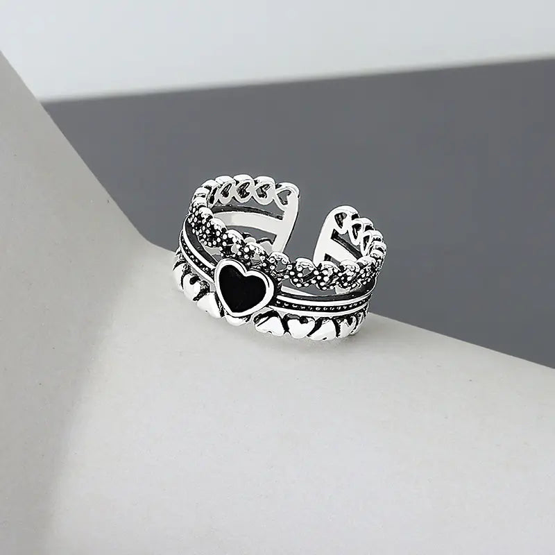 Minimalist Heart Cutout Ring for Women - Trendy Retro