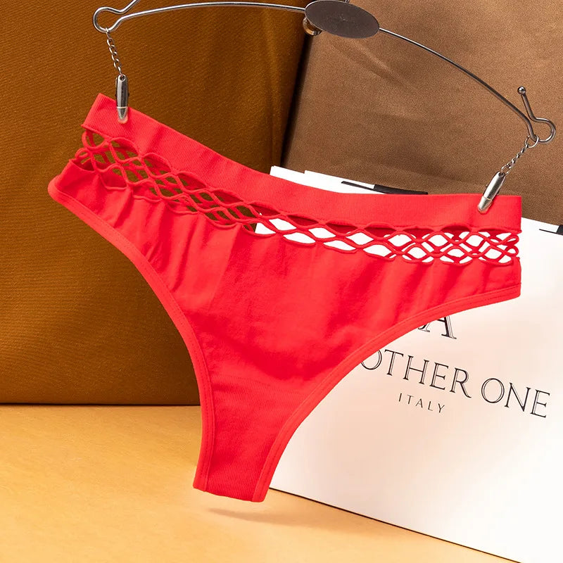 Mesh Hollowed Out Cotton Thong Women Panties Sexy Breathable Underwear Ladies Briefs Lingere Panty Underware Womens Lingerie