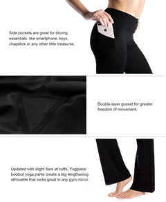 ,27"/29"/31"/33"/35"/37",Women'S Bootcut Yoga Pants Lounge Workout Pants with Side Pockets