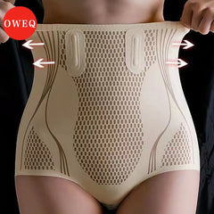Ice Silk Shaping Women Sculpt Shaping High Waisted Body Briefs Shaper Tummy Slimming Flat Belly Shapewear Lingere