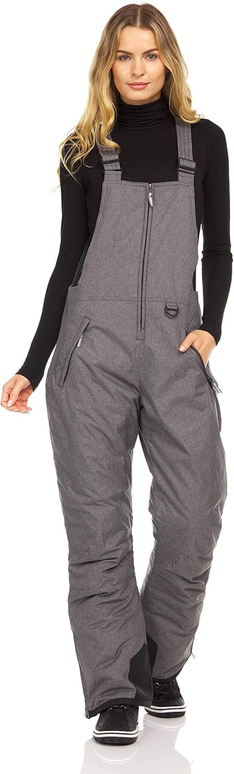 Womens Ski Snow Bibs Pants Insulated Water Resistant Overalls Snowboarding Winter Waterproof Pants Women.