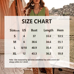 Women Elegant Solid Color V Neck Fringe Detail Sleeveless Bohemian Dress.