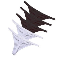 5 Pcs/Lot Sexy Women Cotton G String Thongs Low Waist Seamless Female Underpants Solid Color High Elasticity Underwear Lingere