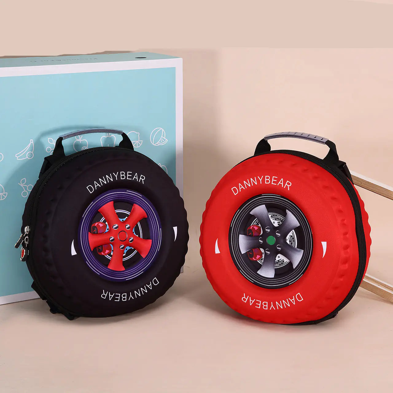 Children's Small School Backpack with Tire Design.