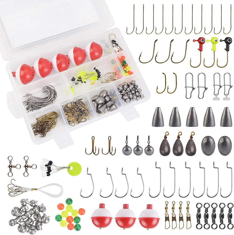 Saltwater Terminal Tackle Kit - 196Pcs, Fishing Hooks, Jig Hooks, Floats & Sinkers