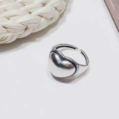 Minimalist Heart Cutout Ring for Women - Trendy Retro