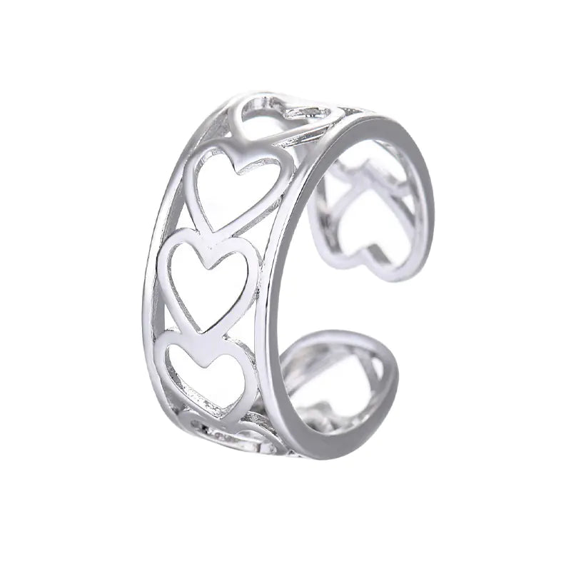 Minimalist Heart Cutout Ring for Women - Trendy Retro