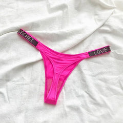 Shiny Rhinestone Thong Women Low Waist Panties Femme Sexy Underwear Ladies Briefs Lingere Panty Underware Lingerie Thongs T Pant