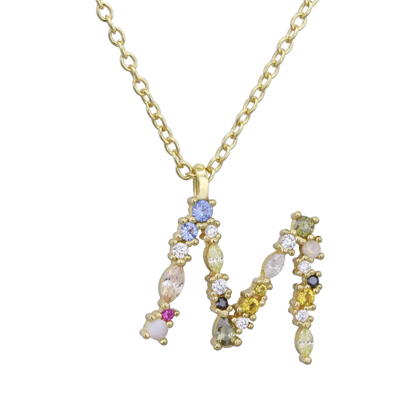 S925 Sterling Silver DIY Letter Pendant Necklace
