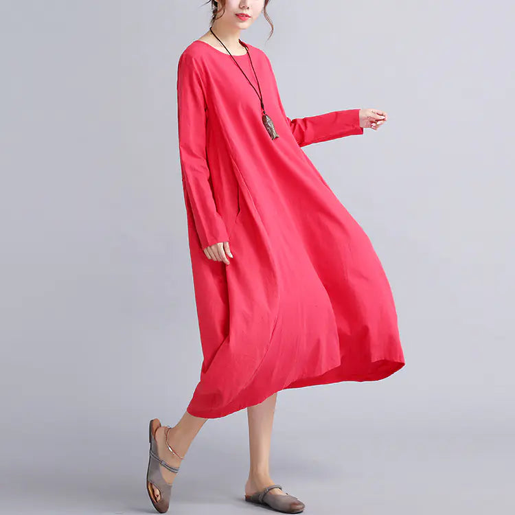 Cotton-Linen Plus Size Dress for Women