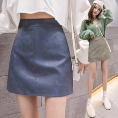 2024 Women's High Waist Chic PU A-Line Skirt