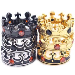 RG245 Vintage Titanium Steel Ring with Ruby Crown