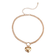 Trendy Minimalist Heart Pendant Necklace for Women