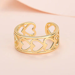 Minimalist Heart Cutout Ring for Women - Trendy Retro