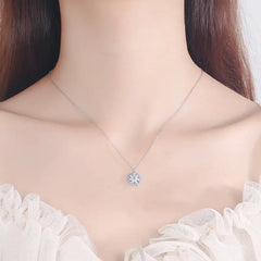 S925 Silver Necklace with Blue Starry Sky Design