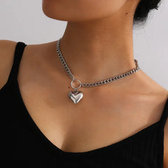 Trendy Minimalist Heart Pendant Necklace for Women