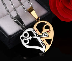 Double Heart Pendant Necklace - Creative Couple Gift