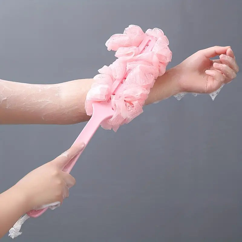 Long Handle Bath Brush and Loofah for Shower Use