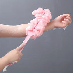 Long Handle Bath Brush and Loofah for Shower Use
