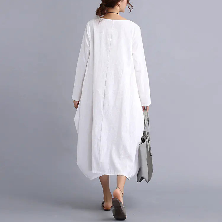 Cotton-Linen Plus Size Dress for Women