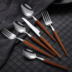 Wooden Handle 304 Stainless Steel Cutlery Set