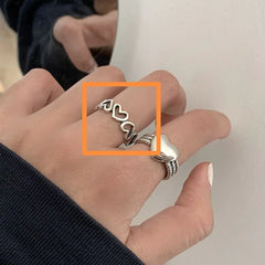 Minimalist Heart Cutout Ring for Women - Trendy Retro