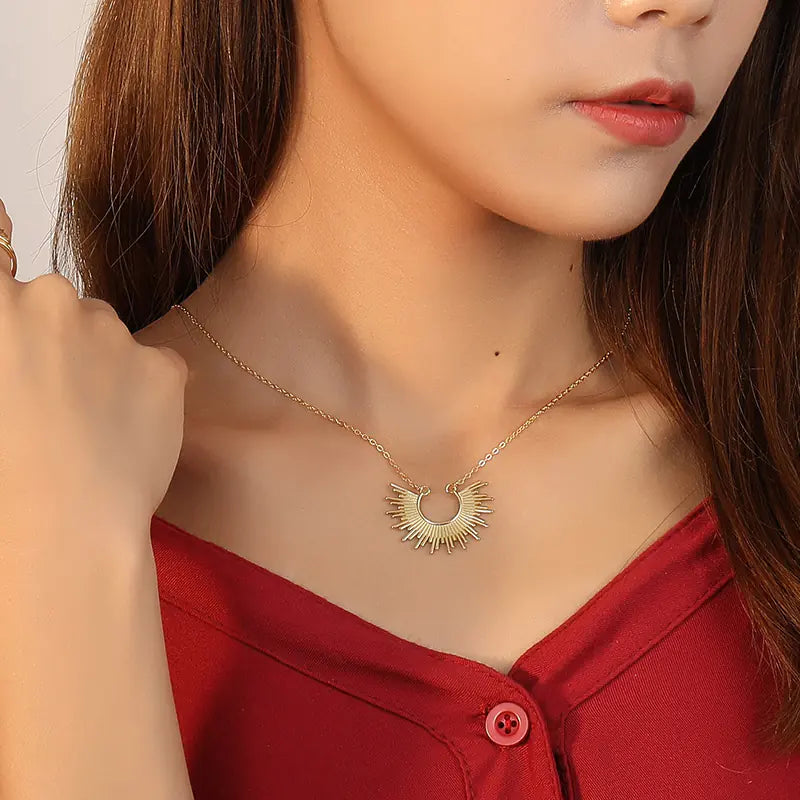 S925 Sterling Silver Sun Pendant Necklace