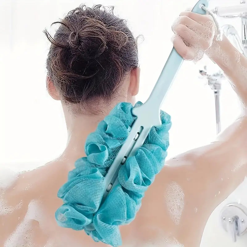 Long Handle Bath Brush and Loofah for Shower Use