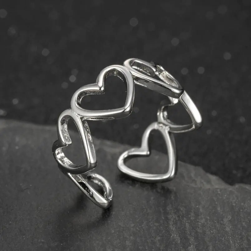Minimalist Heart Cutout Ring for Women - Trendy Retro
