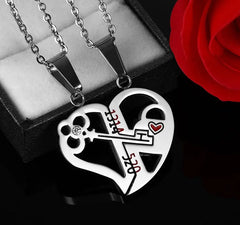 Double Heart Pendant Necklace - Creative Couple Gift