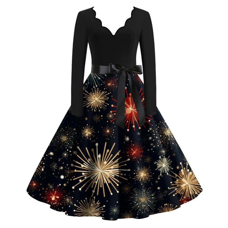 1950s Christmas Dresses for Women Daily Clearance Christmas Print Dresses for Women Vintage Vintage Dresses 1950s Christmas Vintage Dresses 1950s Christmas Gold