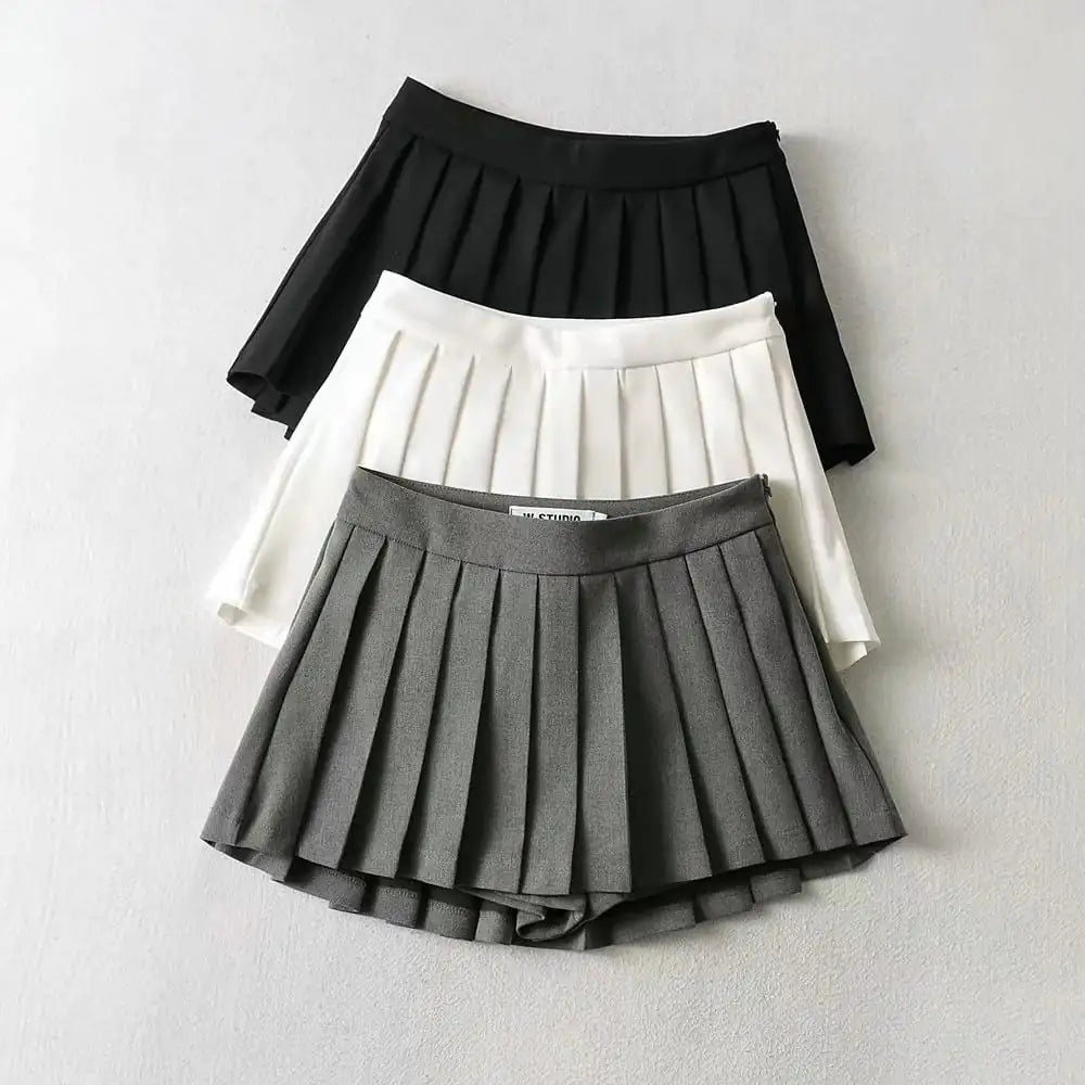 Women's High Waist A-line Pleated Skirt.