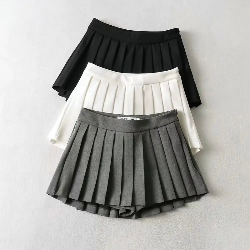 Women's High Waist A-line Pleated Skirt