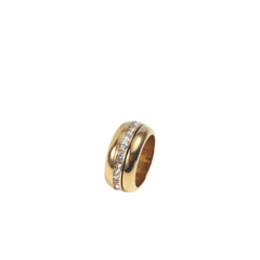 Rotatable Titanium Steel Ring with Zircon Circle Square